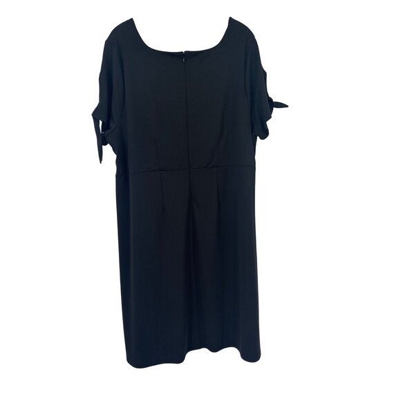 Talbots Black Short-Sleeve Tie-Detail Sheath Dress Size 2X plus womens career - Picture 5 of 5
